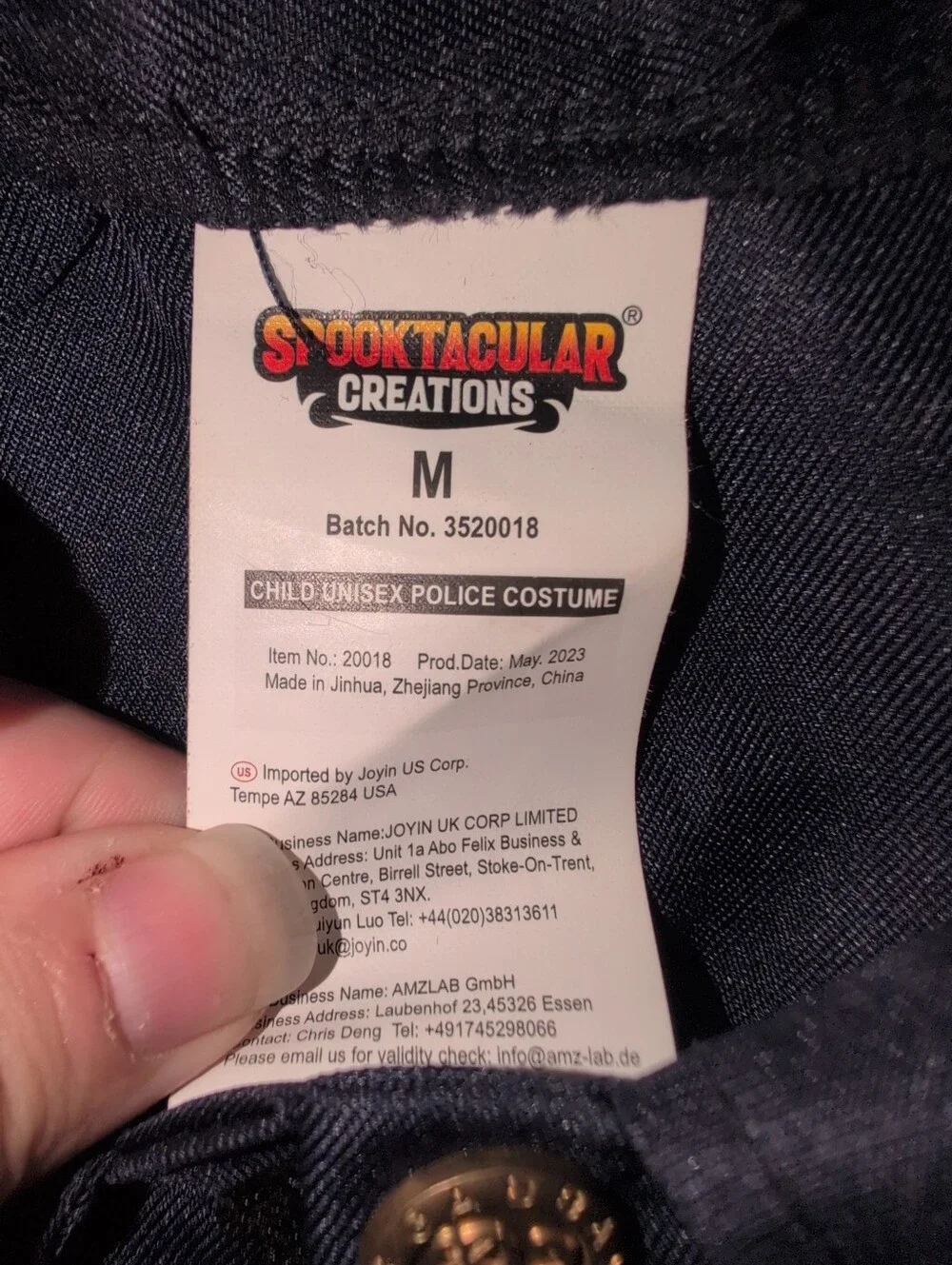 Spooktacular Creations Boys Medium Police Costume Top